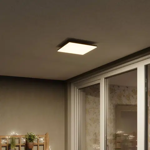 Vonkajšie stropné svietidlá Lucande Štvorcové stropné LED svietidlo Henni vonkajšie