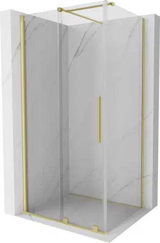 Sprchovacie kúty MEXEN/S - Velár sprchovací kút 90 x 80, transparent, zlatá kartáčovaná 871-090-080-01-55