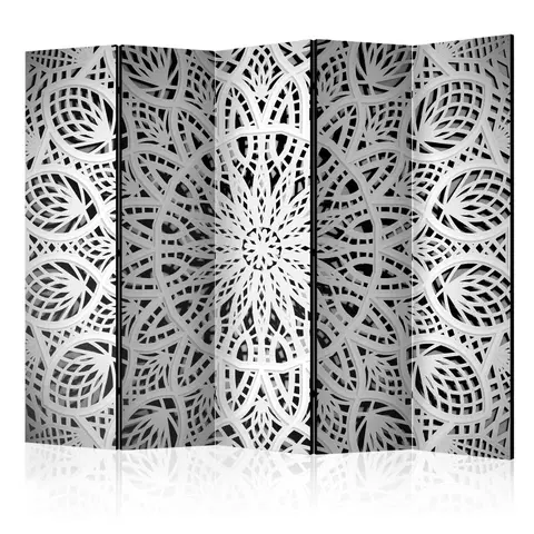 Paravány Paraván White Mandala Dekorhome 225x172 cm (5-dielny)