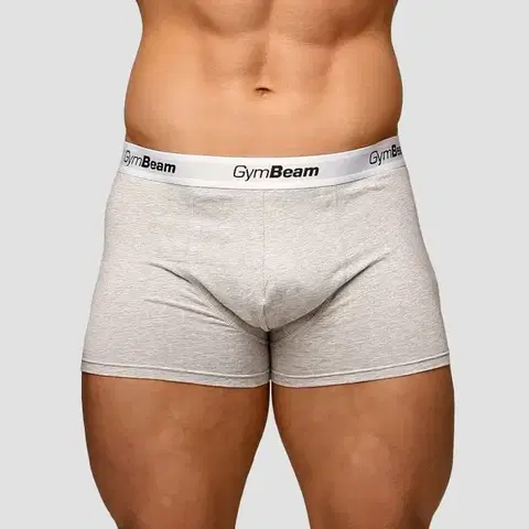 Spodné prádlo a plavky GymBeam Pánske boxerky Essentials 3Pack Grey  XXXLXXXL
