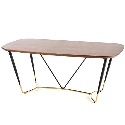 Stoly v podkrovnom štýle Stôl Manchester 180 Mdf/Oceľ – Orech/Zlatá