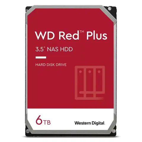 Pevné disky WD Pevný disk 6 TB Red Plus HDD 3,5" SATA 5400 RPM 3R