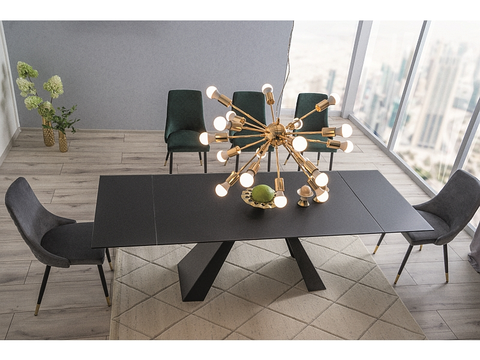 Jedálenské stoly Rozkladací jedálenský stôl SALVADORE Signal Čierna