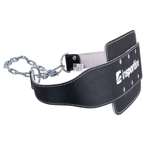 Fitness rukavice Kožený vzpieračský pás s reťazou inSPORTline NF-9057 čierna