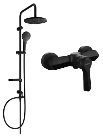 Sprchy a sprchové panely MEXEN/S - Erik sprchový stĺp vrátane sprchovej batérie Sabre, čierna 72140205-70