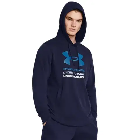 Mikiny Under Armour Mikina Rival Terry Graphic Hood Blue  XXLXXL