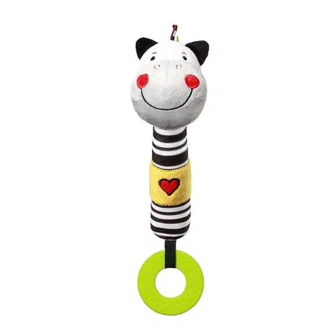 Plyšové hračky BABYONO - Plyšová pískacia hračka s hryzátkom zebra Zack