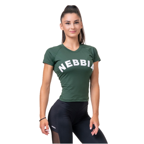 Dámske tričká Dámske tričko Nebbia Classic Hero 576 Dark Green - XS