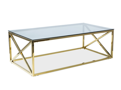 Konferenčné stolíky MELISA A konferenčný stolík 120x60 cm, zlatý/dymové sklo
