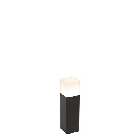 Vonkajsie osvetlenie Stojaca vonkajšia lampa čierna s opálovo bielym odtieňom 30 cm - Dánsko