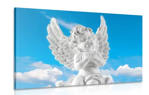 Obrazy anjelov Obraz starostlivý anjelik na nebi