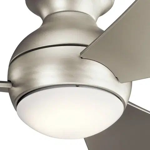 Stropné ventilátory so svetlom KICHLER Stropný LED ventilátor Sola, IP23 nikel