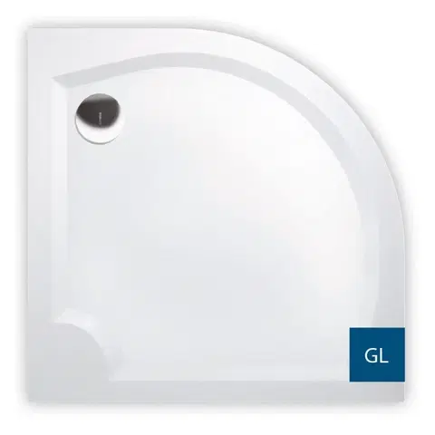 Vane GELCO - LAURA90 sprchová vanička z liateho mramoru, štvrťkruh 90x90x4cm, R500 GL509
