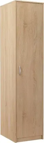 Šatníkové skrine VILMA 1D 1-dverová skriňa s vešiakovou tyčou, dub sonoma
