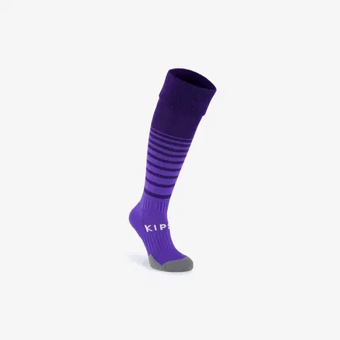 ponožky Detské vrúbkované futbalové podkolienky Viralto Club fialové