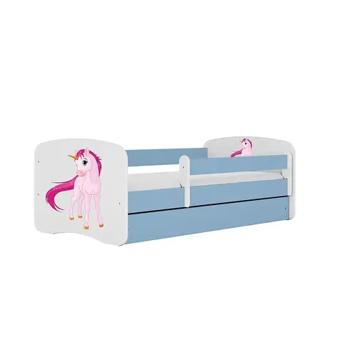 Jednolôžkové postele Detská Posteľ. Babydreams+Sz+M Modrá 70x140 Jednorožec