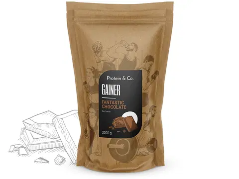 Sacharidy a gainery Protein&Co. Gainer 2kg Zvoľ príchuť: Fantastic chocolate