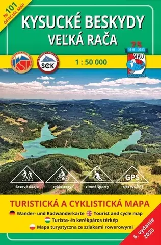 Turistika, skaly Kysucké Beskydy - Veľká Rača - TM 101 - 1: 50 000, 6. vydanie