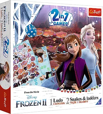 Hračky spoločenské hry pre deti TREFL - Hra 2v1 Ludo / Hady a rebríky Frozen 2
