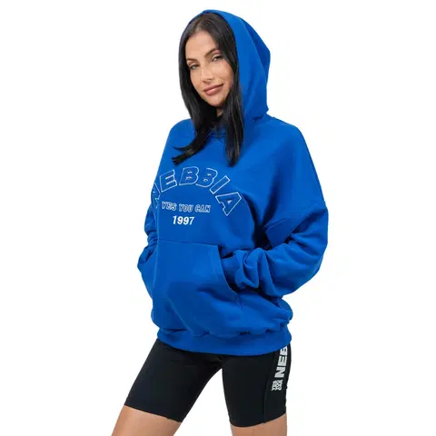 Dámske mikiny Oversize mikina s kapucňou Nebbia GYM RAT 256 blue - M