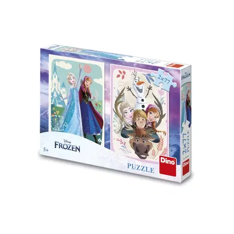 Od 100 dielikov Dino Toys Puzzle ľadové kráľovstvo: Anna a Elsa 2x77 Dino