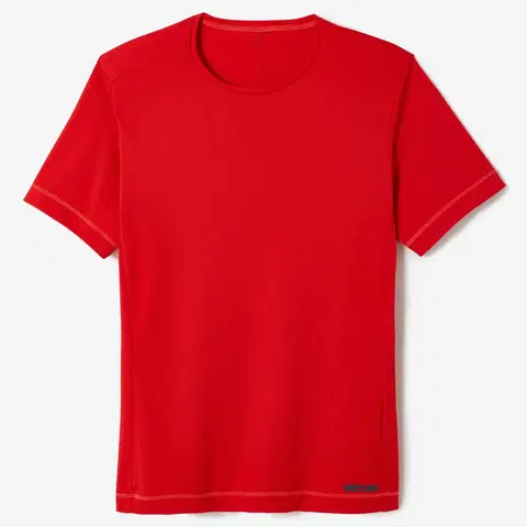 nordic walking Pánske bežecké tričko 100 Dry priedušné červené