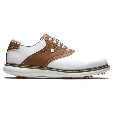 golf Pánska golfová obuv Footjoy Tradition bielo-hnedá