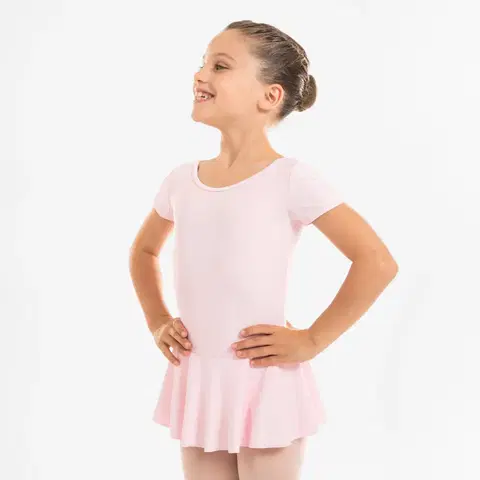balet Dievčenský baletný trikot so sukničkou ružový