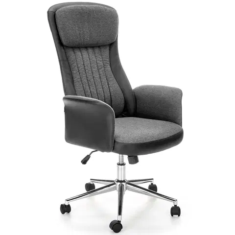 Kancelárske stoličky HALMAR Argento kancelárske kreslo s podrúčkami grafit / čierna