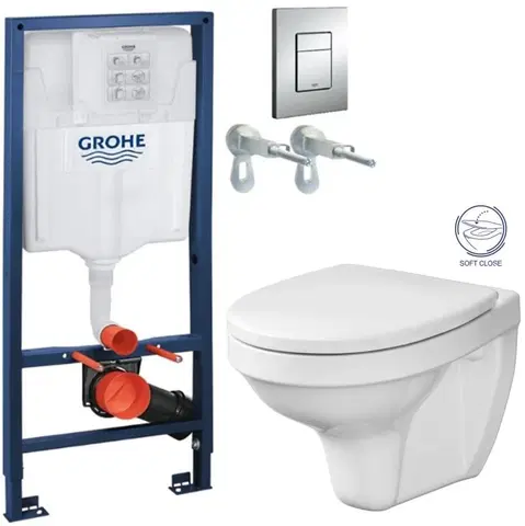Záchody Rapid SL pre závesné WC 38528SET s chrómovou doskou + WC CERSANIT DELFI + SOFT SEDADLO 38772001 DE2