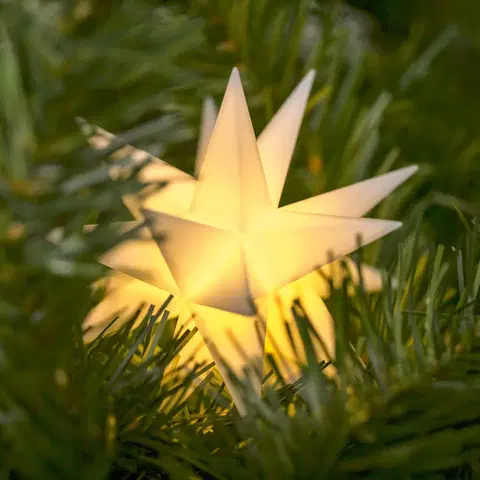 Vianočné svetelné hviezdy STERNTALER LED hviezda do interiéru 18-cípa, Ø 12 cm biela