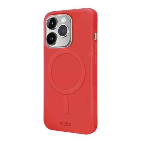 Puzdrá na mobilné telefóny Zadný kryt SBS Smooth Mag s MagSafe pre iPhone 14 Pro, červená TEMAGCOVRUBIP1461PR