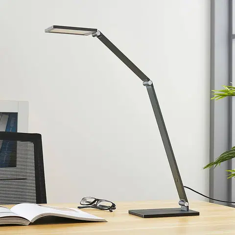 Stolové lampy na písací stôl Lucande Stmievateľná LED lampa na písací stôl Mion