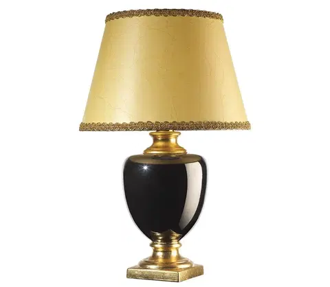 Lampy ONLI ONLI - Stolná lampa MOZART 1xE27/22W/230V čierna/zlatá 75 cm 