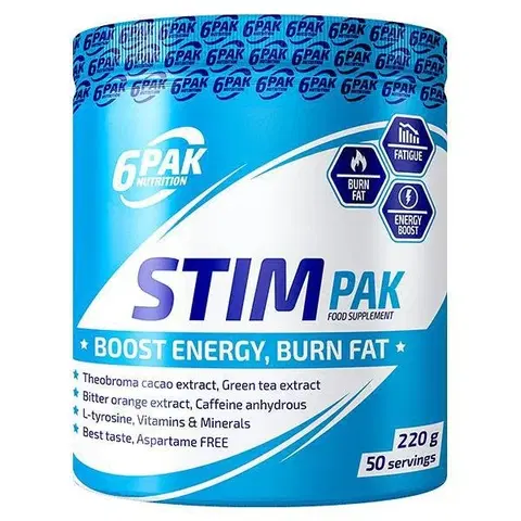 Práškové pumpy Stim PAK - 6PAK Nutrition 220 g Strawberry Watermelon