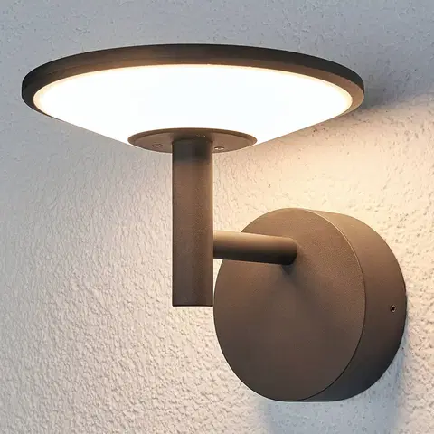 Vonkajšie nástenné svietidlá Lucande Antracitové vonkajšie nástenné LED svietidlo Fenia