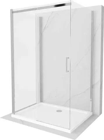 Vane MEXEN/S - OMEGA sprchovací kút 3-stenný 130x90, transparent, chróm + vanička vrátane sifónu 825-130-090-01-00-3s-4010