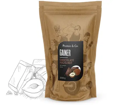 Sacharidy a gainery Protein&Co. Gainer 2kg PRÍCHUŤ: Chocolate Hazelnut
