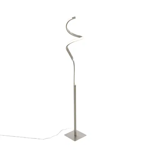Stojace lampy Dizajnová stojaca lampa z ocele vrátane LED s dotykovým stmievačom - Ruta