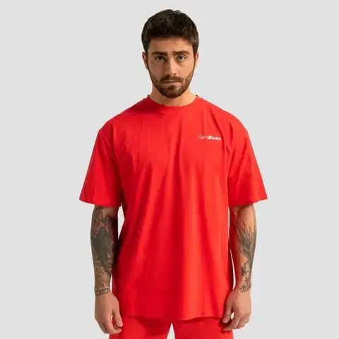 Tričká GymBeam Tričko Oversized Limitless Hot Red  SS