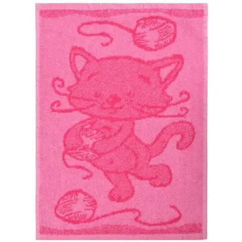Uteráky Profod Detský uterák Cat pink, 30 x 50 cm