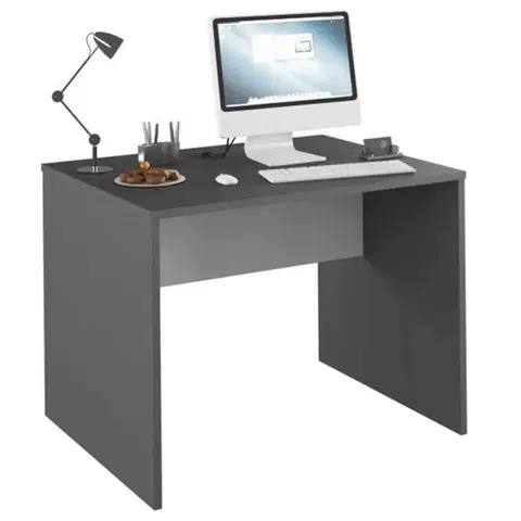Písacie stoly PC stôl, grafit/biela, RIOMA NEW TYP 12
