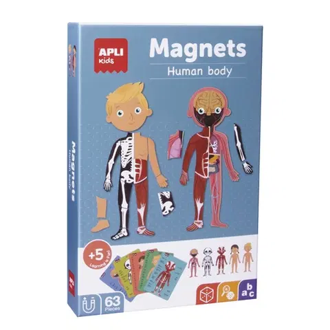 Magnetické hry APLI APLI Krabička s magnetmi -Ľudské telo