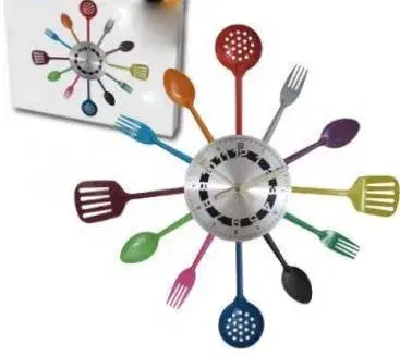 Hodiny Kuchynské hodiny Cuisine farebné 45cm
