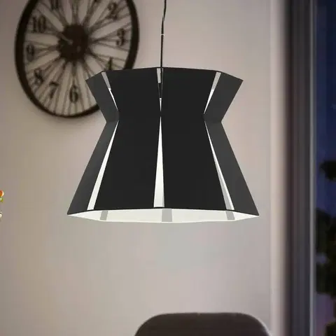 Závesné svietidlá EGLO Závesná lampa Valecrosia, čierna, Ø 42 cm