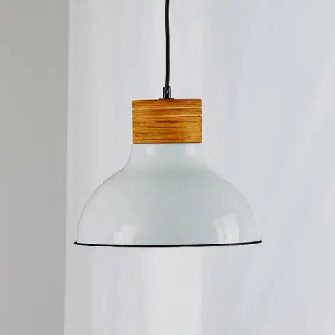 Závesné svietidlá Brilliant Závesná lampa Pullet s dreveným detailom