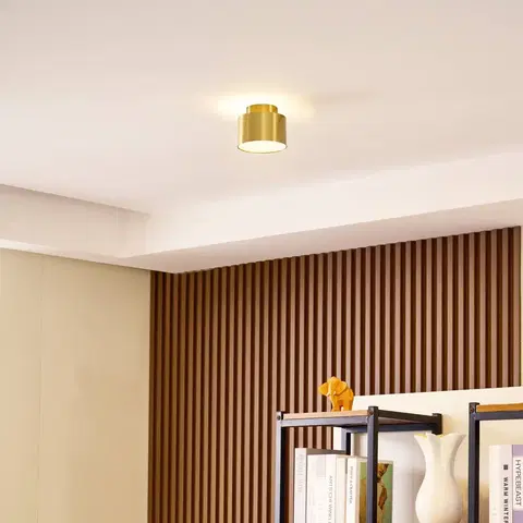 Bodové svetlá Lindby Lindby Nivoria LED reflektor, Ø 11 cm, zlatý