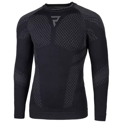 Pánske termo tričká s dlhým rukávom Moto termo tričko Rebelhorn Active II Long Sleeve čierno-šedá - L