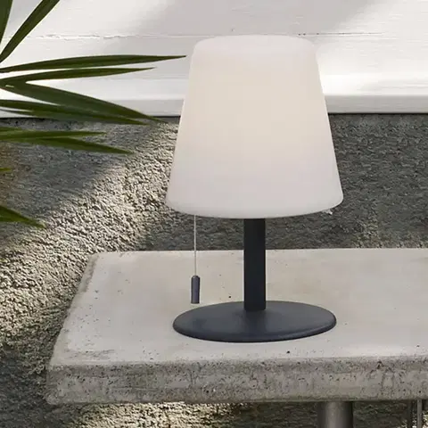 Vonkajšie osvetlenie terasy STAR TRADING LED stolová lampa Gardenlight Kreta/batéria 26,5cm