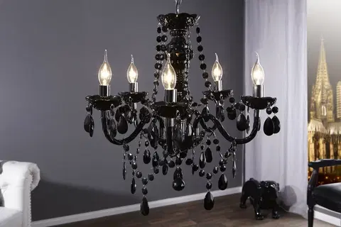 Osvetlenie Závesná lampa SEATTLE luster Dekorhome Čierna